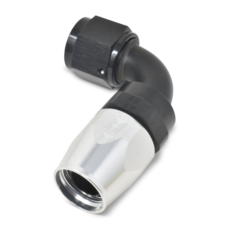 Russell Full Flow 90° Swivel Style Hose End - Black / Silver 610183 Photo - out of package