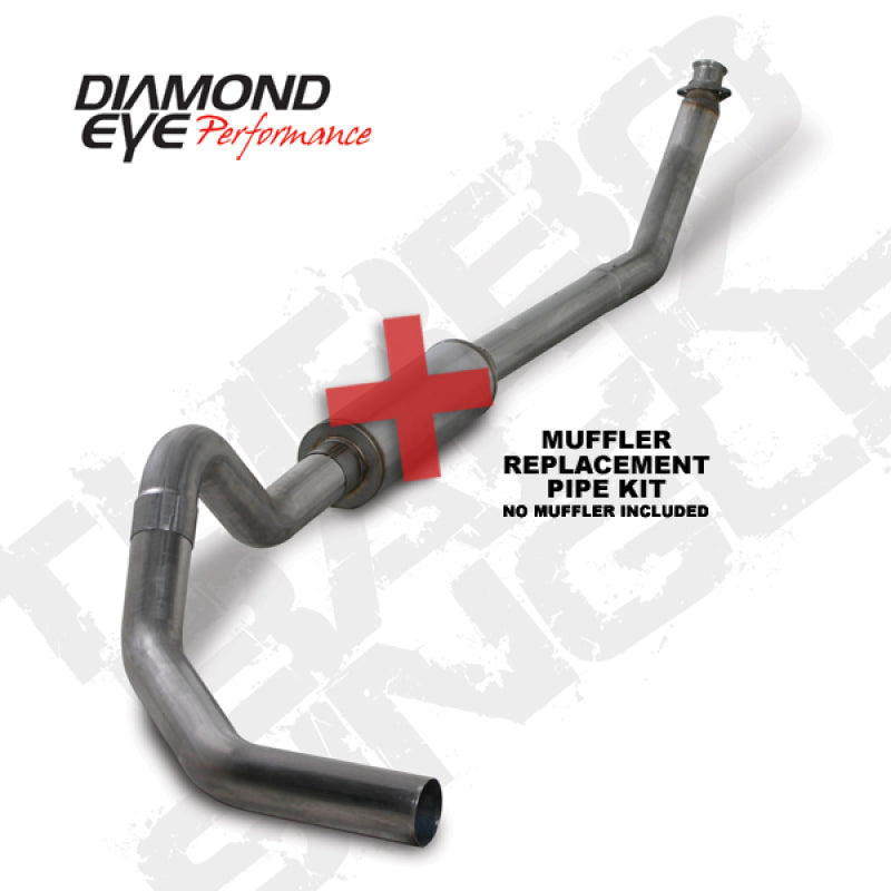 Diamond Eye Performance Diamond Eye KIT 4in TB MFLR RPLCMENT PIPE SGL SS: 98.5-02 DODGE CUMMINS 5.9L K4212S-RP K4212S-RP Photo - Primary