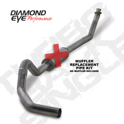 Diamond Eye Performance Diamond Eye KIT 4in TB MFLR RPLCMENT PIPE SGL SS: 98.5-02 DODGE CUMMINS 5.9L K4212S-RP K4212S-RP Photo - Primary