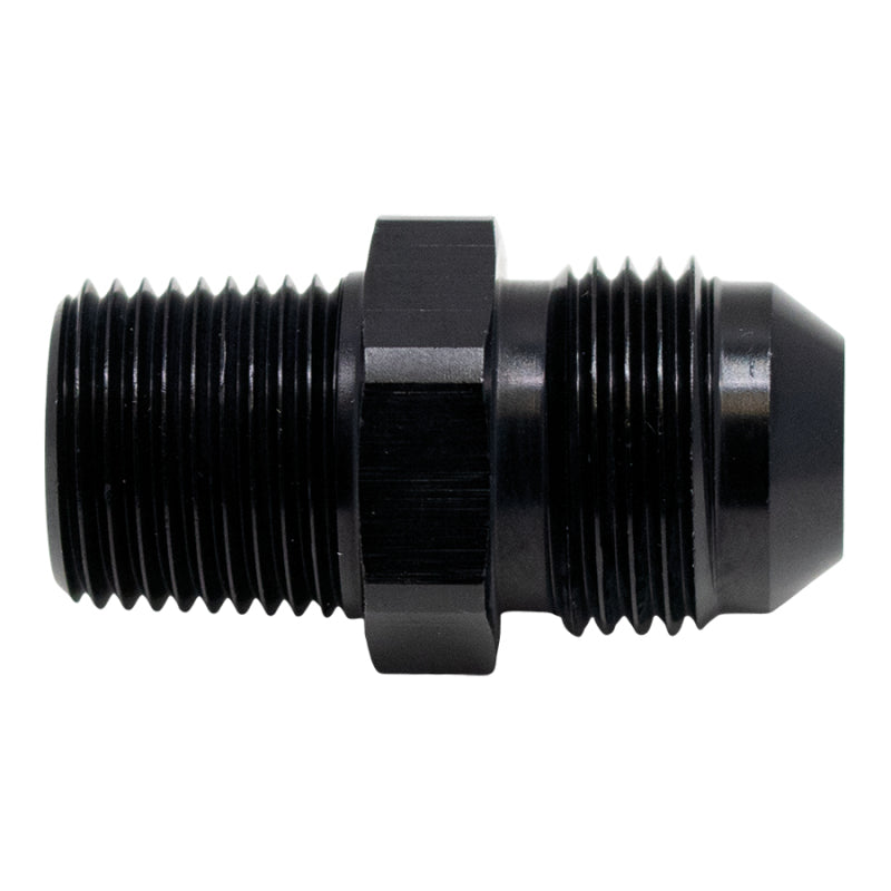 DeatschWerks 8AN Male Flare to 3/8in Male NPT Adapter - Anodized Matte Black 6-02-0905-B 6-02-0905-B Photo - Primary