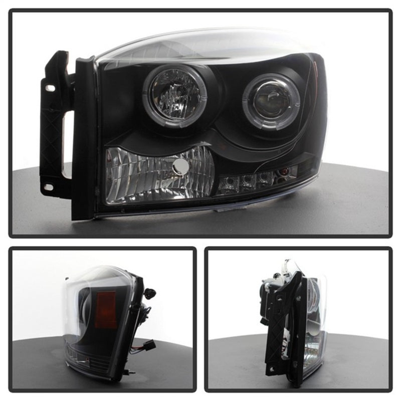 Spyder Dodge Ram 1500 06-08/Ram 2500 06-09 Projector Headlights LED Halo LED Blk PRO-YD-DR06-HL-BK 5010001 5010001 Photo - Unmounted
