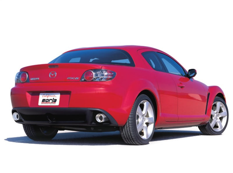 Borla 03-09 Mazda RX-8 1.3L Single Round Rolled Angle-Cut Cat-Back Exhaust 1014015 1014015 Photo - Close Up