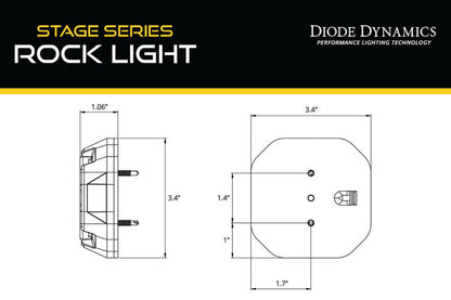 Diode Dynamics Stage Series Rock Light Surface Mount Adapter Kit (one) DD7462 DD7462 User 6