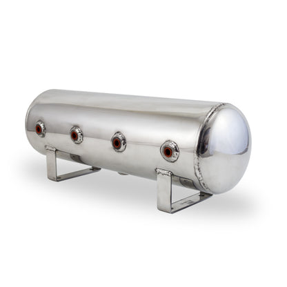 AIRLIFT 2.5 Gal Alum Air Tank - (4) 1/4" face ports, & 1/4" drain port - 20" L 12958 Photo - Primary