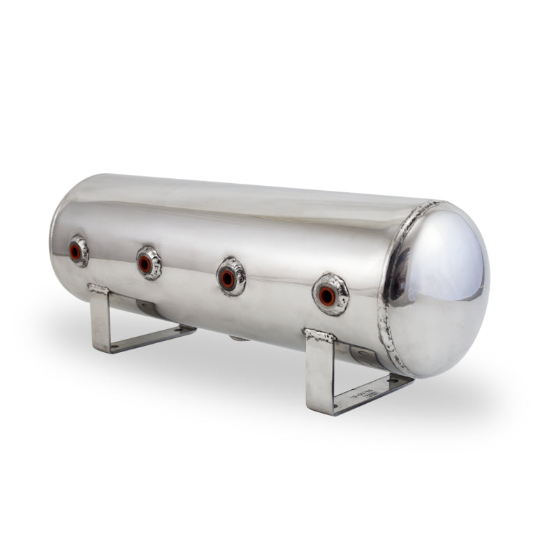 AIRLIFT 2.5 Gal Alum Air Tank - (4) 1/4" face ports, & 1/4" drain port - 20" L 12958 Photo - Primary