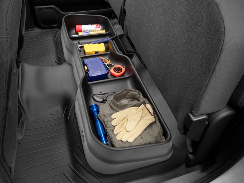 WeatherTech 2019+ Chevy Silverado 1500 Crew Cab / GMC Sierra Crew Cab Underseat Storage System 4S005 4S005 Photo - Mounted
