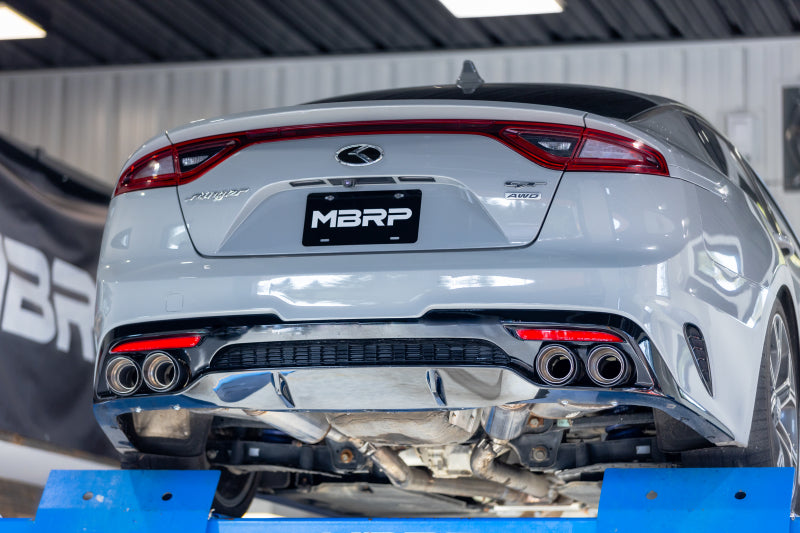 MBRP 18-22 Kia Stinger GT Bezel Kit Quad Tip CF T5195CF T5195CF Photo - Mounted