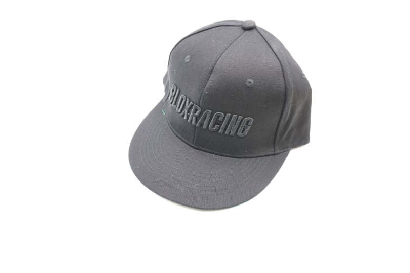 BLOX Racing Snapback Cap Black with Black Logo - Blox Racing - New Style Flat Bill BXAP-00106