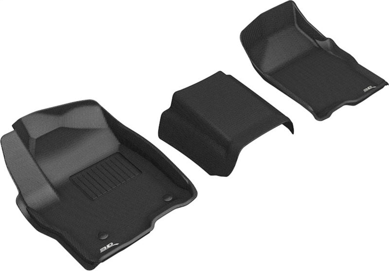 3D MAXpider 19-21 GMC Sierra Silverado Double/Crew Bench Seat Kagu 1st Row Floormats - Black L1GM02411509 L1GM02411509 Photo - Primary