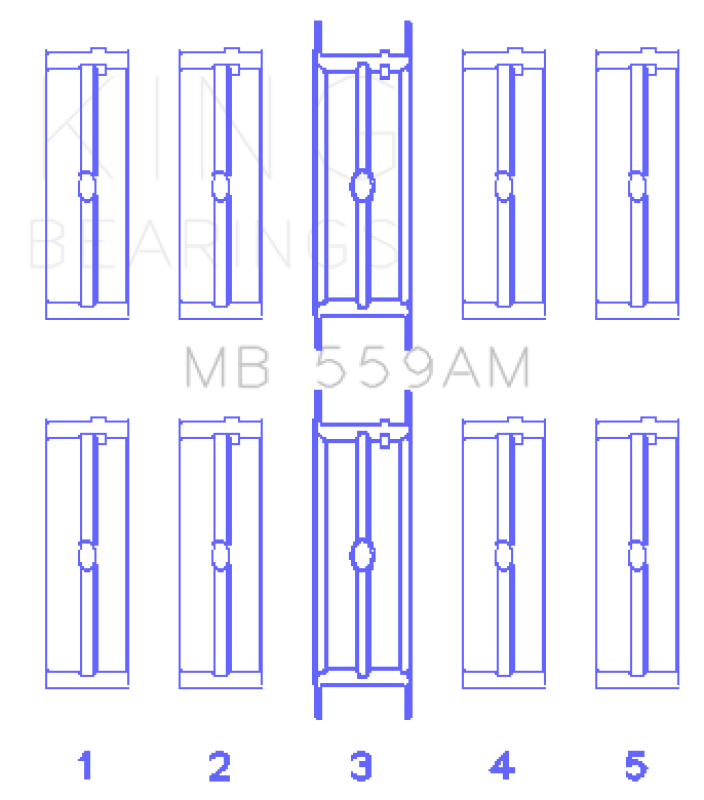 King Engine Bearings King Ford 330/352/360/390/410/428 Engine (Size 020) Main Bearing Set MB559AM020 MB559AM020 Photo - Primary