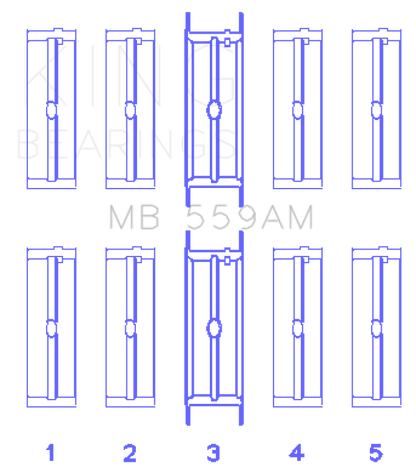 King Engine Bearings King Ford 330/352/360/390/410/428 Engine (Size 020) Main Bearing Set MB559AM020 MB559AM020 Photo - Primary