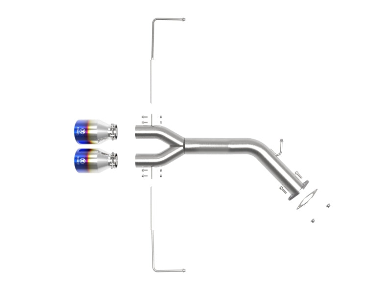 aFe Takeda 3in-2.5in 304 SS Axle-Back Exhaust w/Blue Flame Tip 19-20 Hyundai Veloster I4-1.6L(t) 49-37012-L 49-37012-L Photo - Close Up