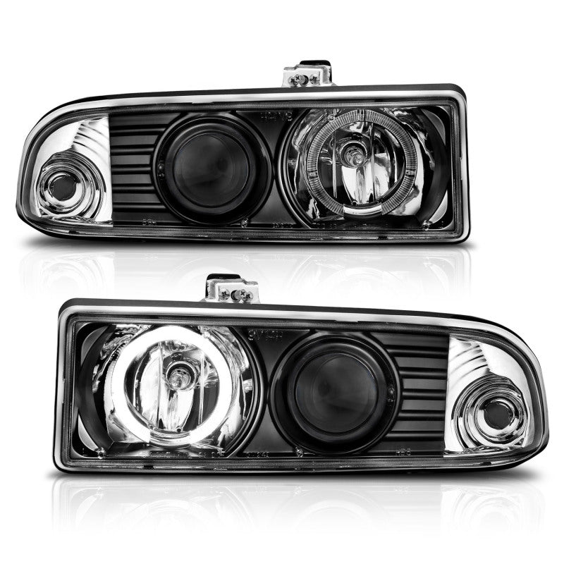 Anzo 1998-2005 Chevrolet S-10 Projector Headlights w/ Halo Black 111015 Photo - Unmounted