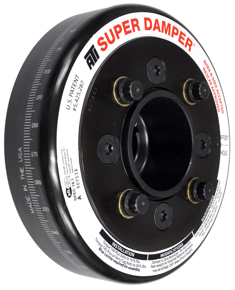ATI Damper - 6.325in - Steel - Ford SB & 6 Cyl - 4 Bolt OEM - 3.35in Long - C-Timing - 3 Ring ATI918920 ATI918920 User 1