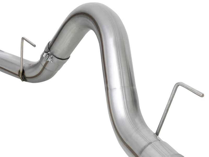 aFe Large Bore-HD 4in 409 SS DPF-Back Exh 18-19 Ford F-150 V6-3.0L (td) w/ Polished Tip 49-43106-P 49-43106-P Photo - Unmounted