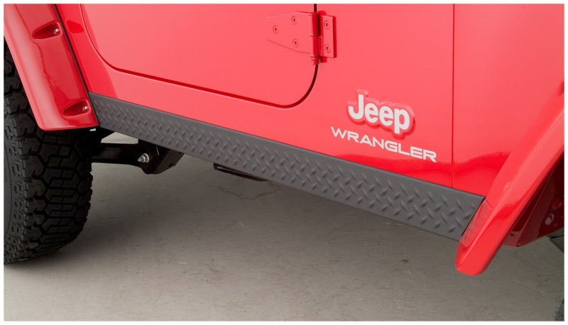 Bushwacker 97-06 Jeep Wrangler Trail Armor Side Rocker Panels - Black 14002 14002 Photo - Mounted