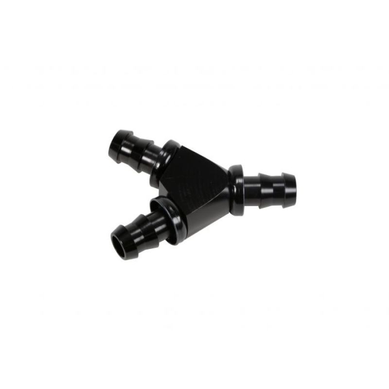 Fleece Performance 1/2in Black Anodized Aluminum Y Barbed Fitting (For -8 Pushlock Hose) FPE-FIT-Y08-BLK