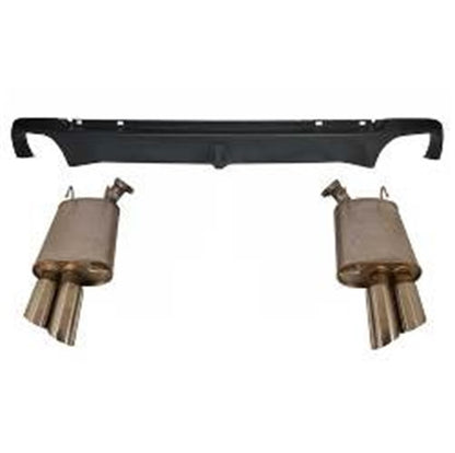 Ford Racing 2013-2014 Mustang GT Axle Back QUAD TIP Mufflers with Rear Lower VALENCE M-5230-MSVTCD M-5230-MSVTCD Photo - Primary