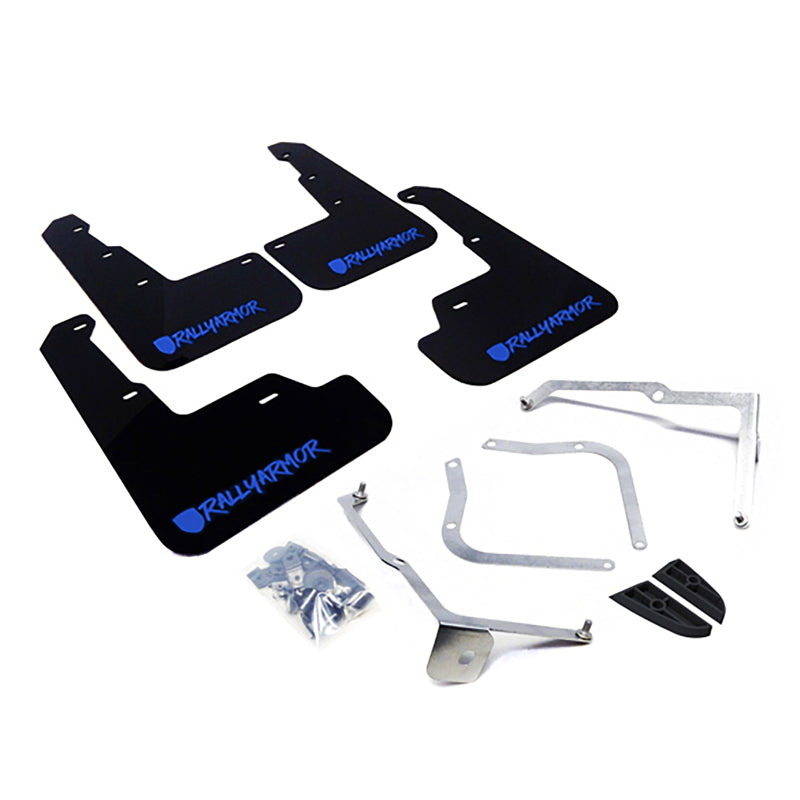 Rally Armor 15+ Subaru WRX & STi Sedan Only UR Black Mud Flap w/ Blue Logo and Altered Font MF32-UR-BLK/BL-X MF32-UR-BLK/BL-X Photo - Primary