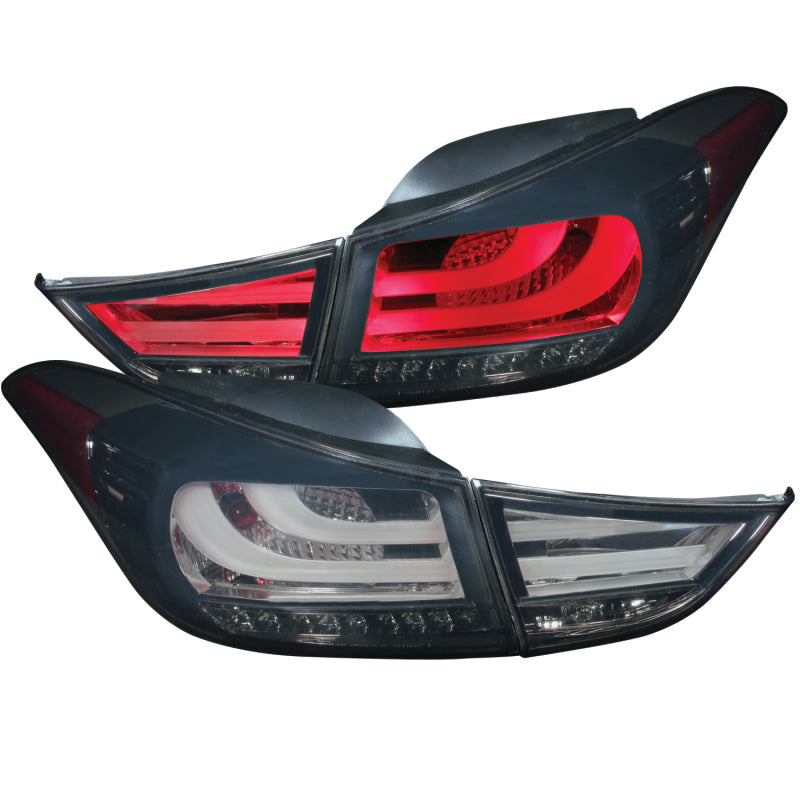 Anzo 2011-2013 Hyundai Elantra LED Taillights Smoke 4pc 321297 Photo - Primary
