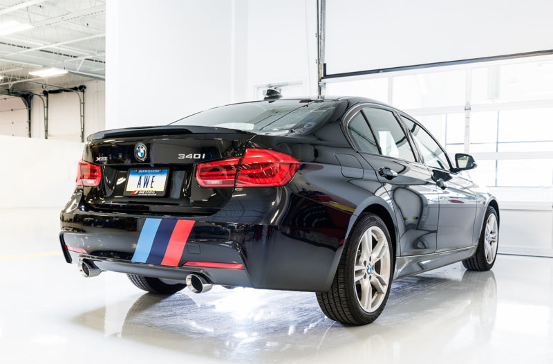 AWE Tuning BMW F3X 340i Touring Edition Axle-Back Exhaust - Diamond Black Tips (102mm) 3010-33042 3010-33042 Photo - Mounted