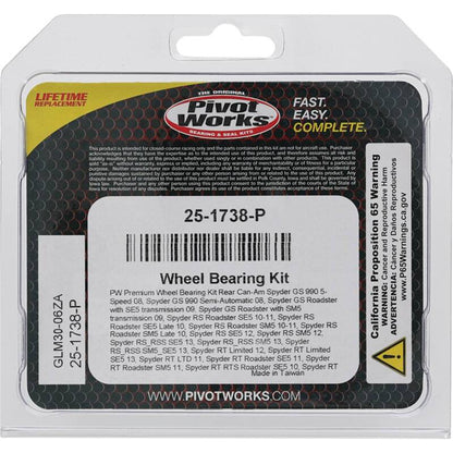 Pivot Works Can-Am Wheel Bearing Kit Premium Bearings 25-1738-P 25-1738-P Photo - Primary
