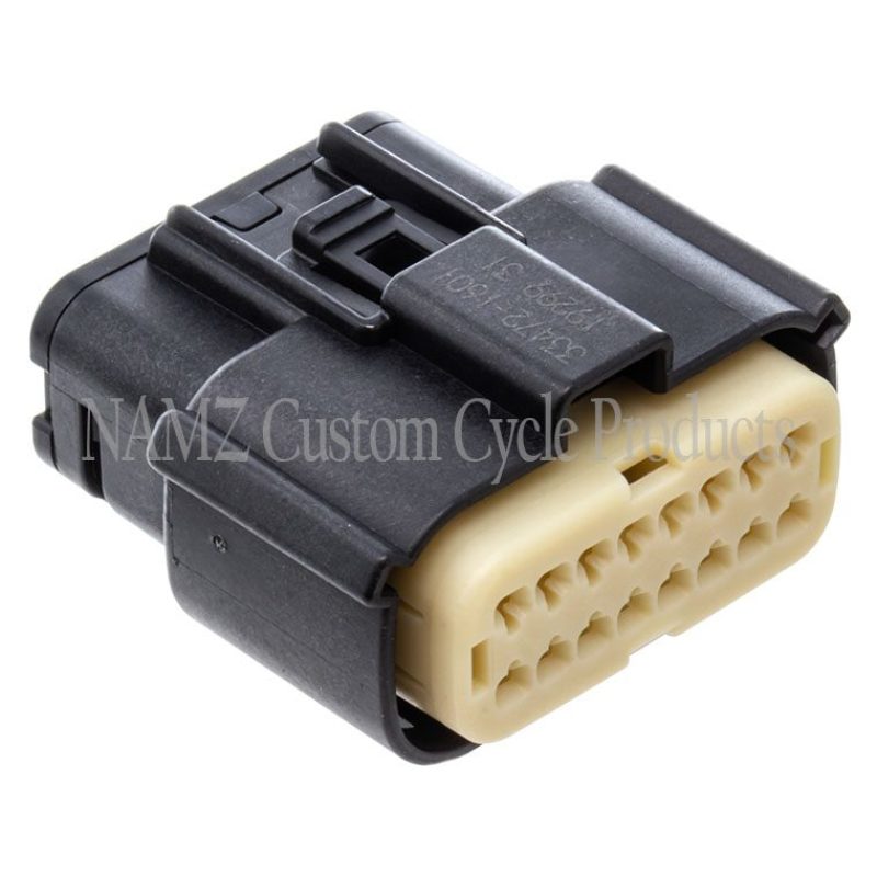 NAMZ 07-23 V-Twin FL Molex MX-150 16-Pos Female Connector Fairing Main Harness - Blk (HD 72166-07BK) NM-33472-1601 NM-33472-1601 Photo - Primary