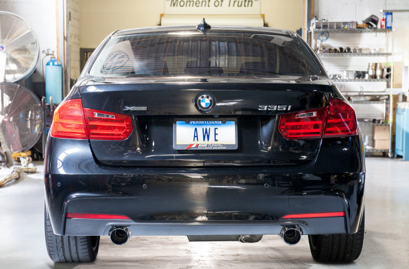 AWE Tuning BMW F3X 335i/435i Touring Edition Axle-Back Exhaust - Diamond Black Tips (90mm) 3010-33028 3010-33028 Photo - Mounted