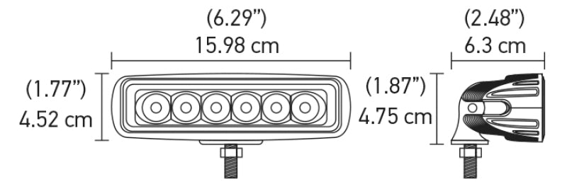 Hella Mini LedBar 6 Led Wht MV 357203051 Technical Drawing