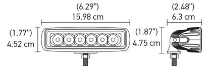 Hella Mini LedBar 6 Led Wht MV 357203051 Technical Drawing