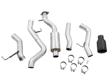 AWE Tuning 2021+ Ford Bronco 0FG Single Rear Exit Exhaust w/Diamond Black Tip & Bash Guard 3015-23789 3015-23789 Photo - out of package