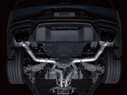 AWE Tuning AWE 2024 Ford Mustang GT Fastback S650 RWD Track Edition Catback Exhaust w/ Quad Diamond Black Tips 3020-43650 3020-43650 Photo - Mounted