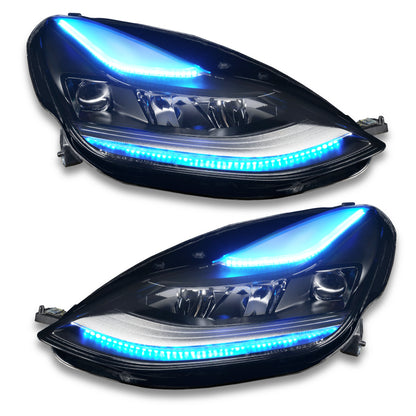 ORACLE Lighting Oracle 2021+ Tesla Model 3 Dynamic ColorSHIFT  Headlight DRL Upgrade Kit 1473-332 1473-332 Photo - Mounted