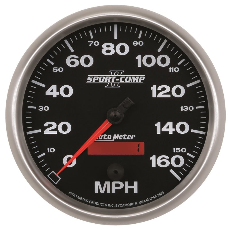 Autometer Gauge, Speedometer, 5", 160Mph, Elec. Programmable, Sport-Comp II 3689 Photo - Primary