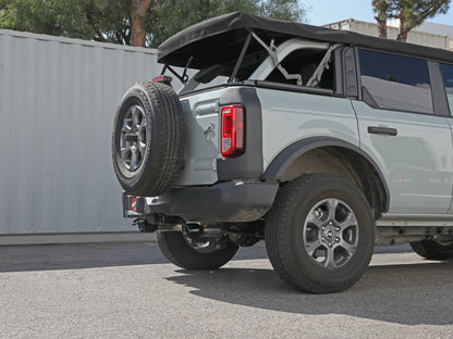 aFe Vulcan 3in 304 SS Axle-Back Exhaust 2021 Ford Bronco L4-2.3L (t)/V6-2.7L (tt) w/ Black Tips 49-33137-B 49-33137-B Photo - Mounted