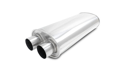 Vibrant Streetpower Oval Muffler 2.50in Dual Inlet/Outlet 18in Body Length 10538 10538 User 1