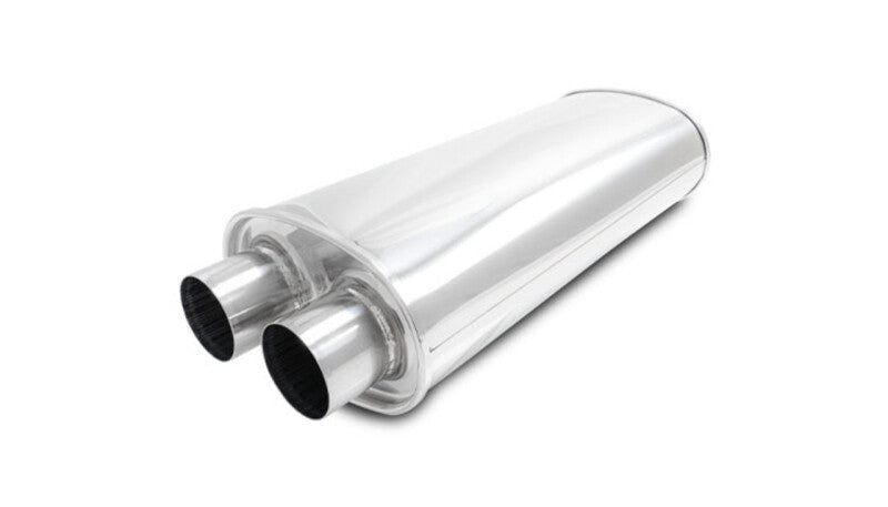 Vibrant Streetpower Oval Muffler 2.50in Dual Inlet/Outlet 18in Body Length 10538 10538 User 1