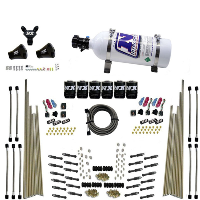 Nitrous Express 8 Cyl Dry Direct Port Three Stage 6 Solenoids Nitrous Kit (200-600HP) w/5lb Bottle 93206-05 93206-05 Photo - Primary