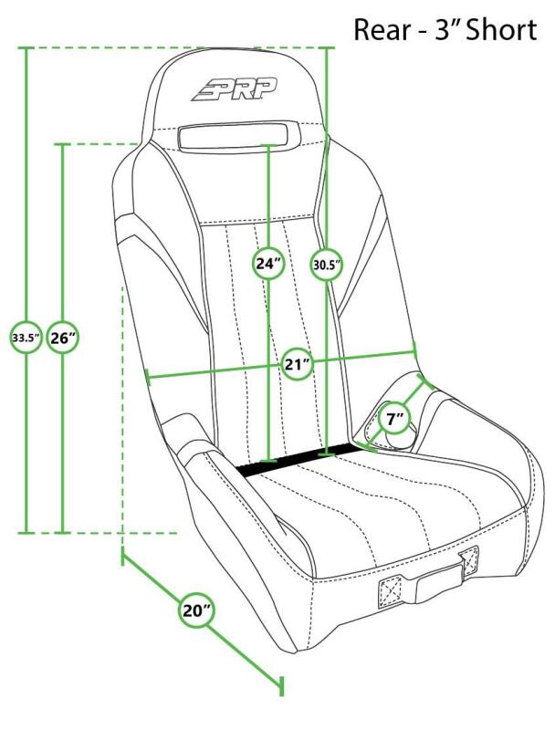 PRP Seats PRP GT/S.E. Rear Suspension Seat- Black/Red A58R-237 A58R-237 Photo - Close Up