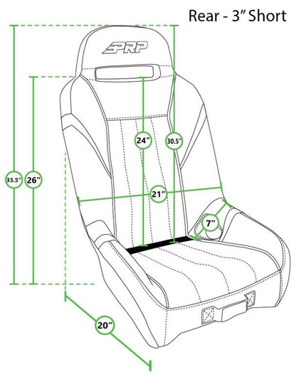 PRP Seats PRP GT/S.E. Rear Suspension Seat- All Black A58R-201 A58R-201 Photo - Close Up