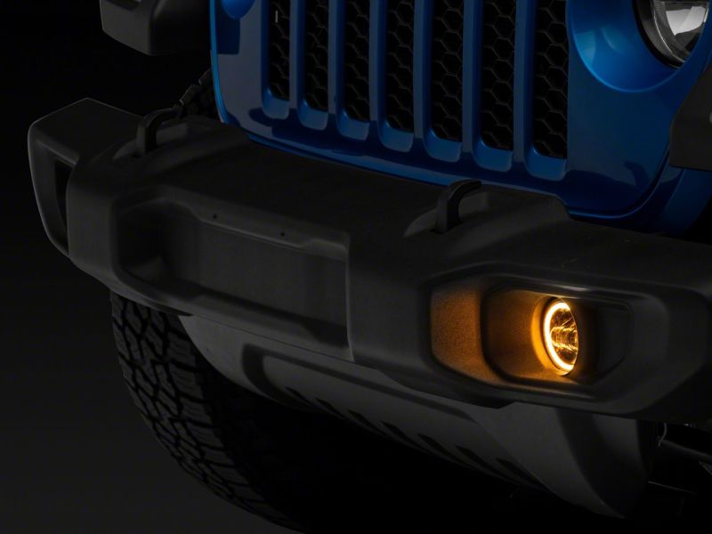 Raxiom 07-23 Jeep Wrangler JK & JL 20-23 Jeep Gladiator JT Axial Series LED Fog Lights w/ Halo J142669 J142669 Photo - Close Up