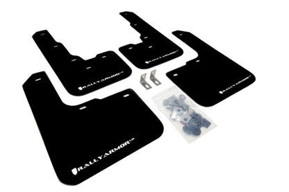 Rally Armor 2013+ Dodge Dart Mud Flaps White Logo 0UP4M MF39-UR-BLK/WH Photo - Primary