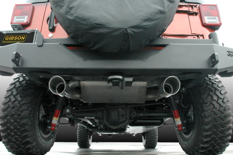 Gibson 12-17 Jeep Wrangler JK Sport 3.6L 2.5in Cat-Back Dual Split Exhaust - Stainless 617303 617303 Illustration Guide