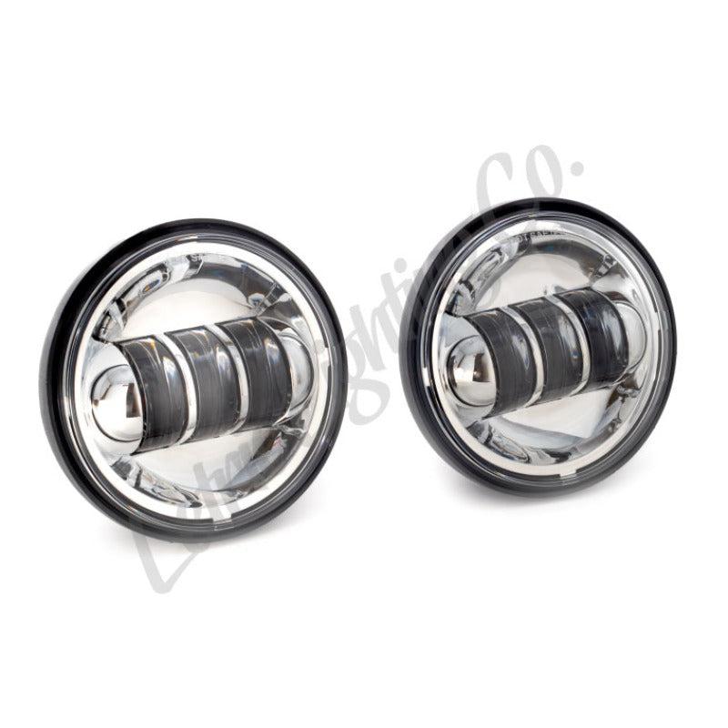 Letric Lighting 1997+ Universal 4 1/2In Black LED Auxiliary Passing Light - Chrome LLC-LPL-C LLC-LPL-C Photo - Primary