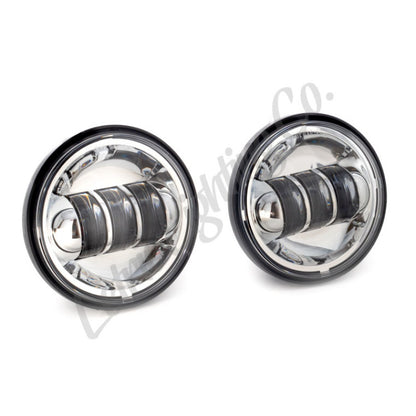 Letric Lighting 1997+ Universal 4 1/2In Black LED Auxiliary Passing Light - Chrome LLC-LPL-C LLC-LPL-C Photo - Primary