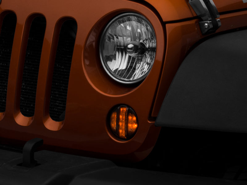 Raxiom 07-18 Jeep Wrangler JK Axial Series LED Front Turn Signals (Smoked) J119943 J119943 Photo - Close Up