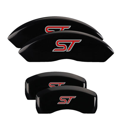 MGP 4 Caliper Covers Engraved Front & Rear No bolts/ST Black finish silver ch 10231SST1BK 10231SST1BK Photo - Primary