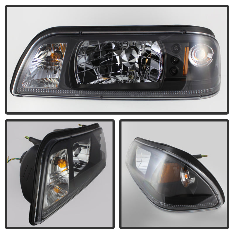 Spyder Ford Mustang 87-93 1PC LED (Replaceable LEDs)Crystal Headlights Black HD-YD-FM87-1PC-LED-BK 5012531 5012531 User 1