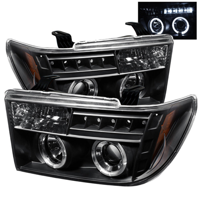Spyder Toyota Tundra 07-133 Projector Headlights LED Halo LED Blk PRO-YD-TTU07-HL-BK 5012029 5012029 Photo - Primary