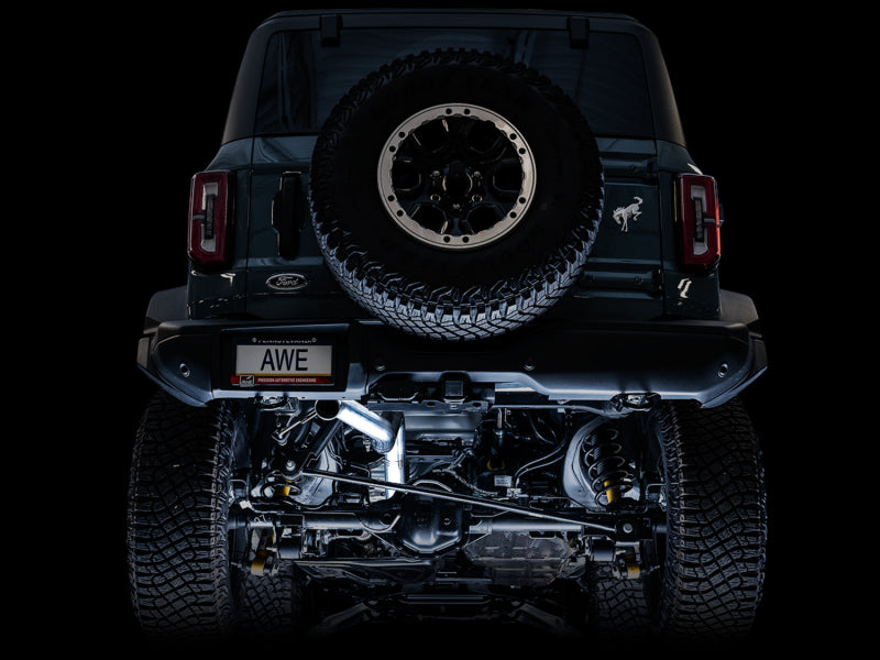 AWE Tuning 2021+ Ford Bronco 0FG Exhaust (No Tips) w/ Bash Guard 3015-21000 3015-21000 Photo - Mounted